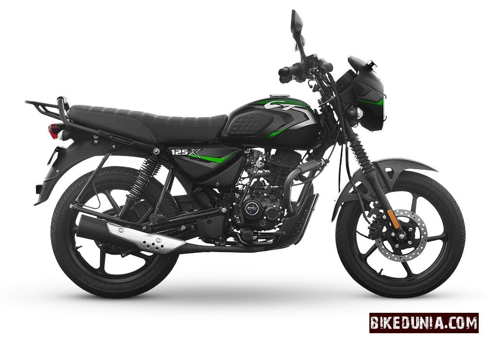 Bajaj CT 125X - Ebony Black with Green decals