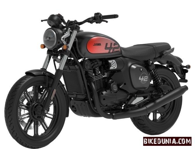 Jawa 42 FJ - Deep Black Matte Red Clad