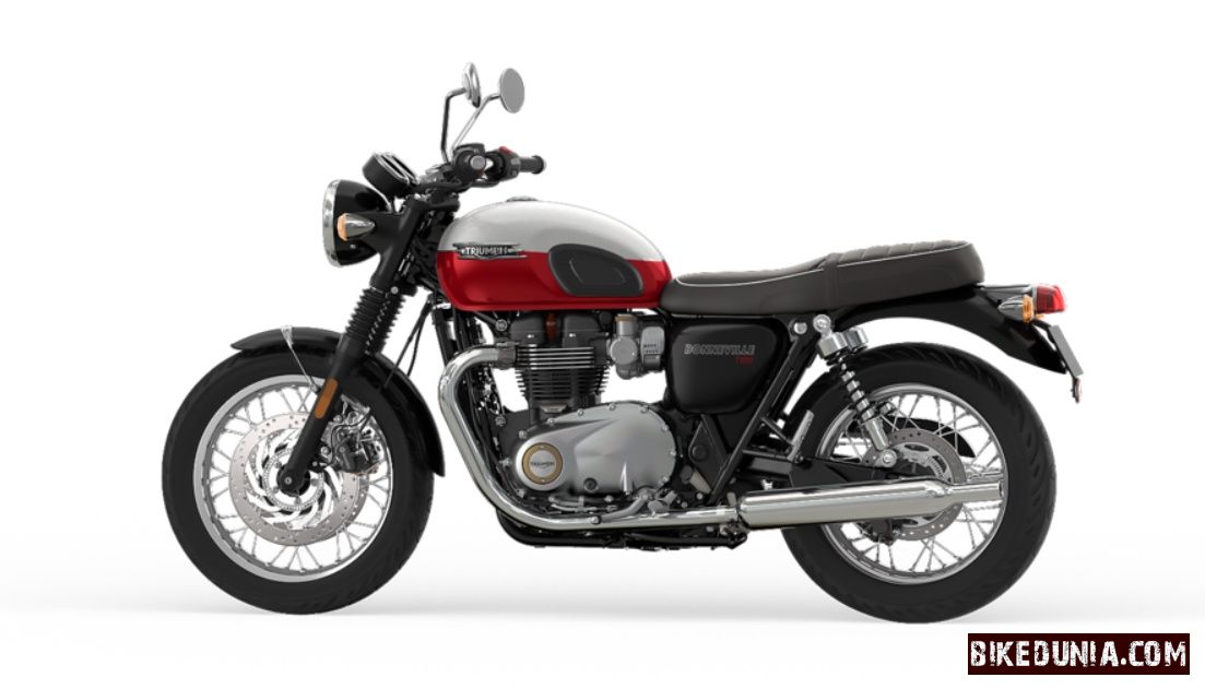 Triumph Bonneville T120 - Crystal White / Cranberry Red